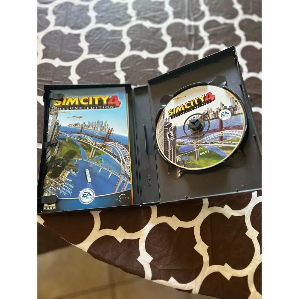 SimCity 4 Deluxe Edition PC Big Box Video Game CIB 2-Disc Set Maxis EA 2003